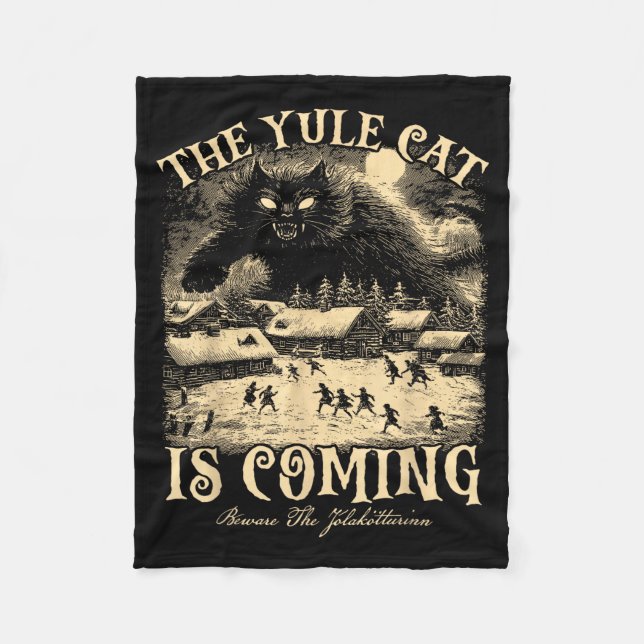 Cobertor De Velo The Yule Cat Is Coming Gothic Christmas Winter Sol (Frente)