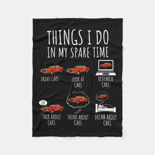 Cobertor De Velo Things I Do In My Spare Time Funny Car Enthusiast  (Frente)