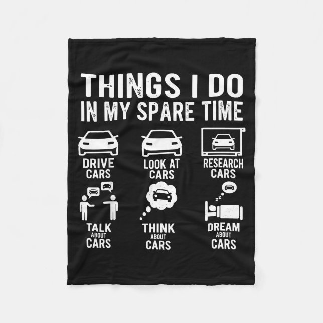 Cobertor De Velo Things I Do In My Spare Time Funny Car Enthusiast  (Frente)