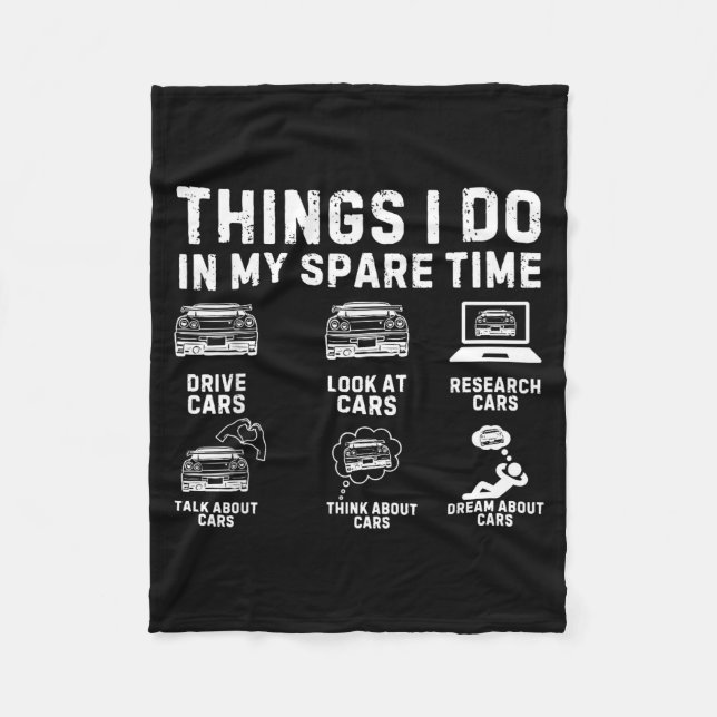 Cobertor De Velo Things I Do In My Spare Time Funny Car Enthusiast  (Frente)