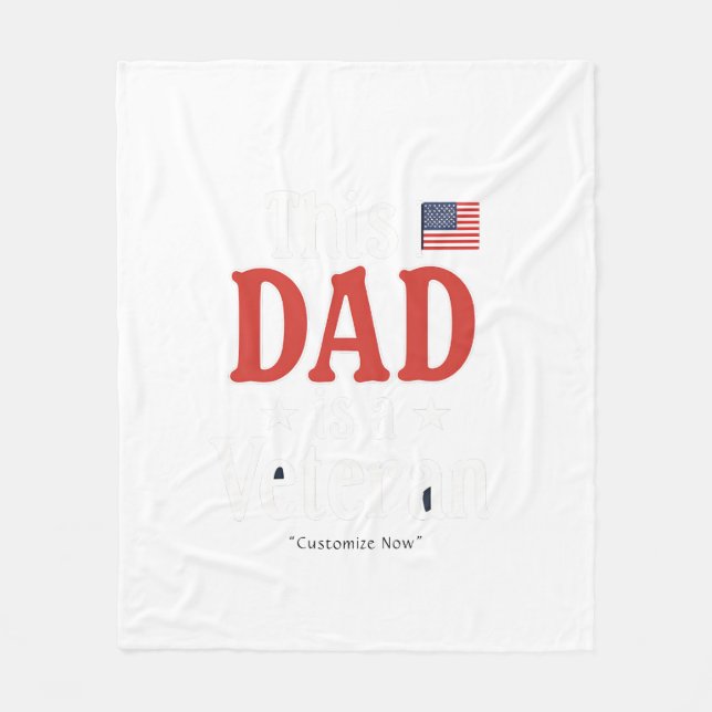 Cobertor De Velo This Dad is a Veteran Blanket – Heartfelt Gift (Frente)