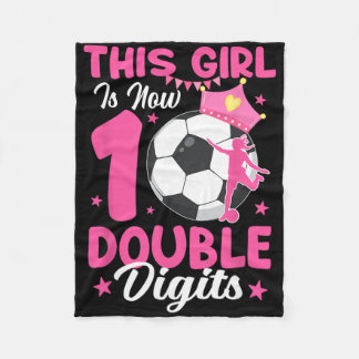 Cobertor De Velo This Girl Is Now Double Digits Soccer Girl 10th Bi