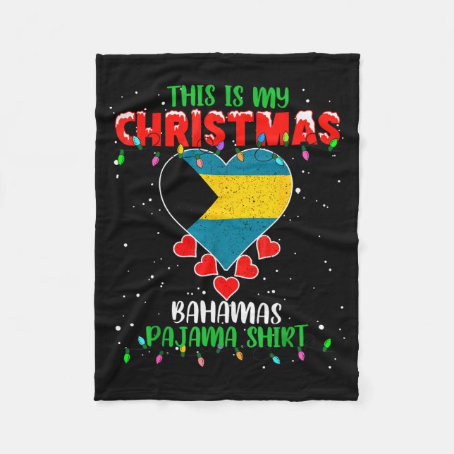 Cobertor De Velo This Is My Christmas Lights Love Bahamas Flag Paja (Frente)