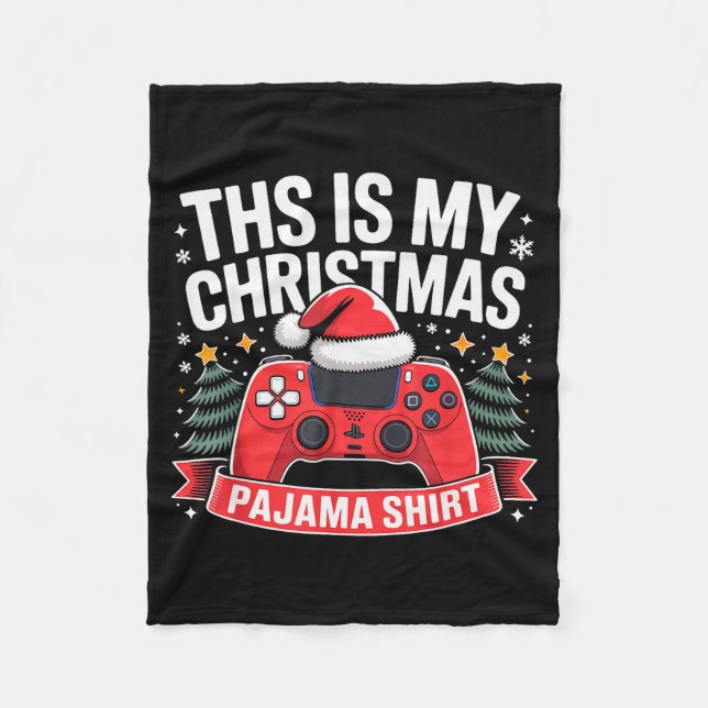 Cobertor De Velo This Is My Christmas Pajama Gamer Video Game Boys  (Frente)