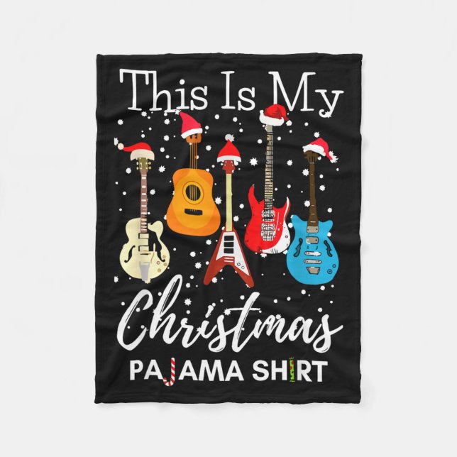 Cobertor De Velo This Is My Christmas Pajama Guitar Guitarist Music (Frente)