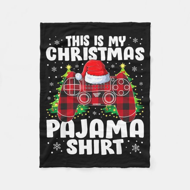 Cobertor De Velo This Is My Christmas Pajama Shirt Christmas Gamer  (Frente)