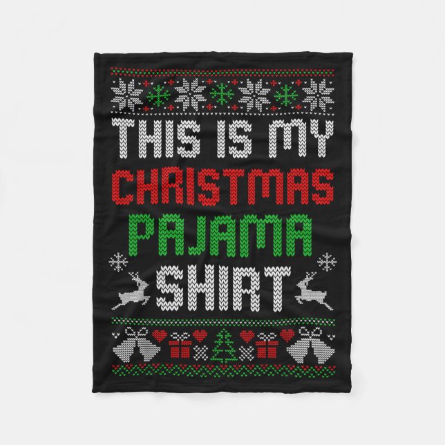 Cobertor De Velo This Is My Christmas Pajama Shirt Funny Xmas Pjs M (Frente)