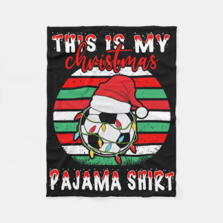 Cobertor De Velo This Is My Christmas Pajama Soccer Footll Santa Ha