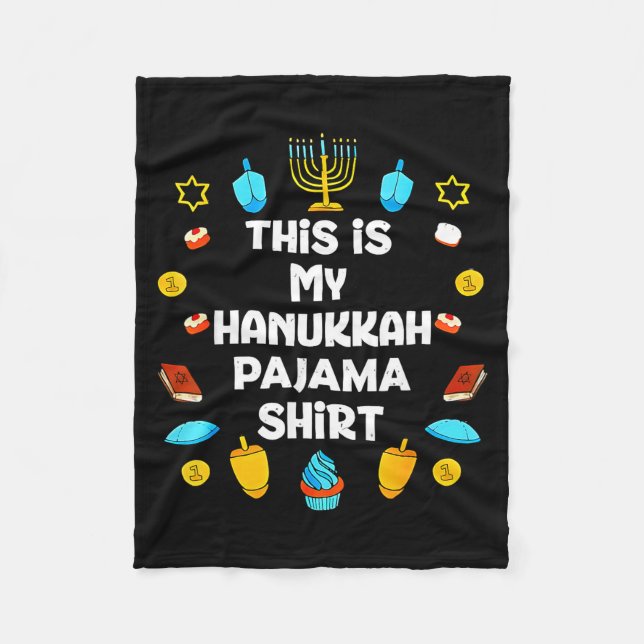 Cobertor De Velo This Is My Hanukkah Pajama Shirt Chanukah Jewish M (Frente)