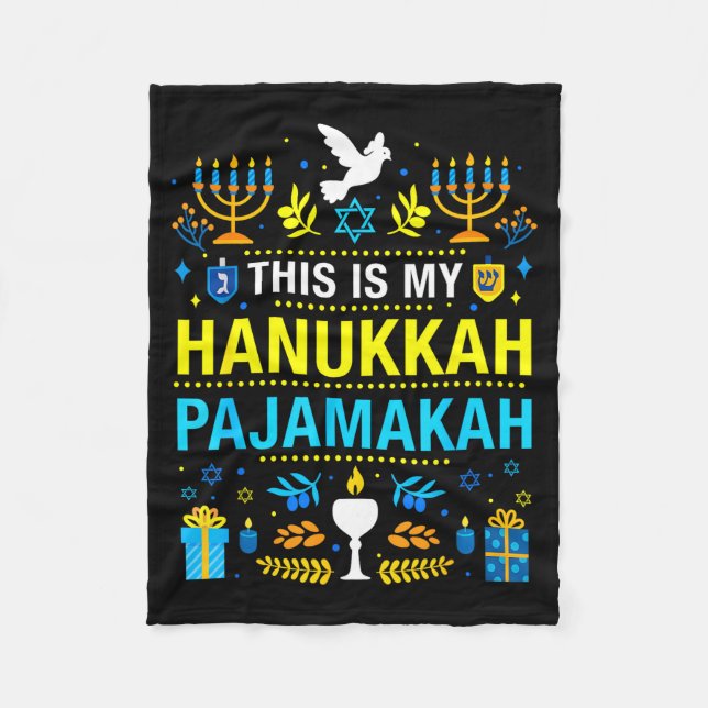 Cobertor De Velo This Is My Hanukkah Pajamakah For Jewish Christmas (Frente)