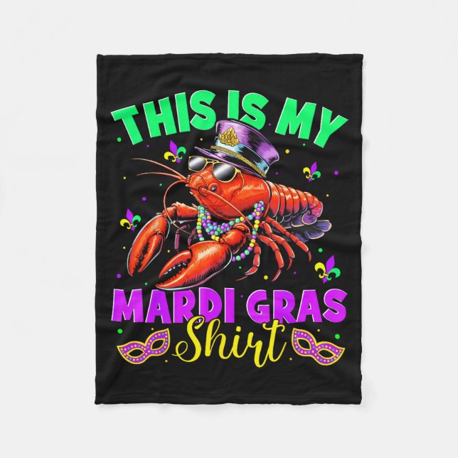 Cobertor De Velo This Is My Mardi Gras Shirt Crawfish Funny Men Wom (Frente)