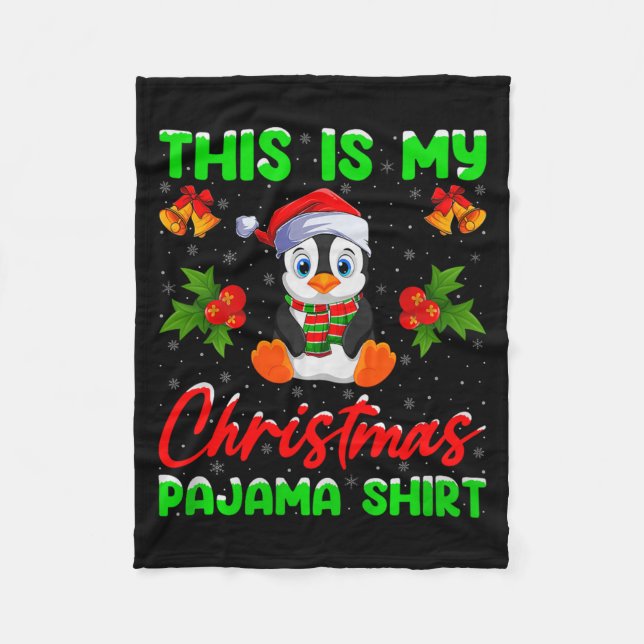 Cobertor De Velo This Is My Penguin Christmas Pajamas Funny Penguin (Frente)