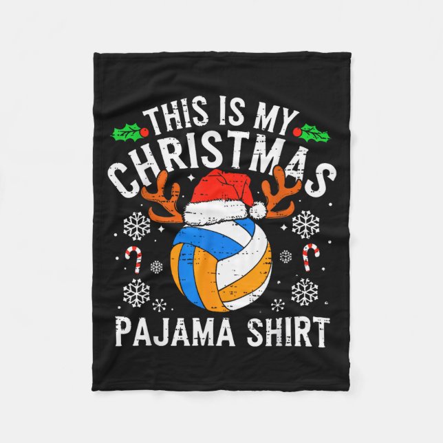 Cobertor De Velo This Is My Volleyball Christmas Pajama Shirt Men B (Frente)