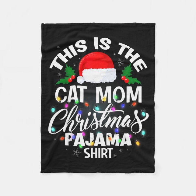 Cobertor De Velo This Is The Cat Mom Christmas Pajama Shirt Men Wom (Frente)