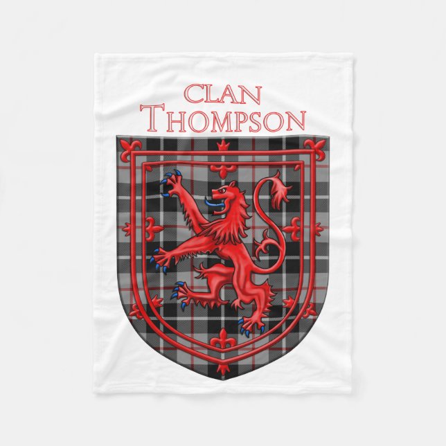 Cobertor De Velo Thompson Tartan Scottish Plaid Lion Rampant (Frente)