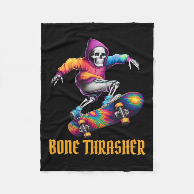 Cobertor De Velo Thrasher Skeleton Halloween Costume (Frente)