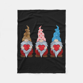 Cobertor De Velo Three Gnomes Holding Heart Funny Valentines Day Co