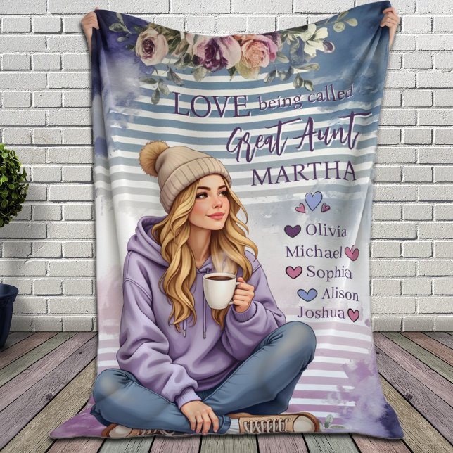 Cobertor De Velo Tia Blanket Personalizada, Presente de Natal da Ti (Criador carregado)
