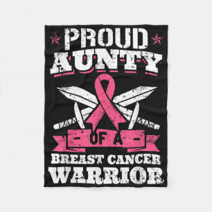 Cobertor De Velo Tia Orgulhosa Do Guerreiro Do Cancer Da Mama Aware