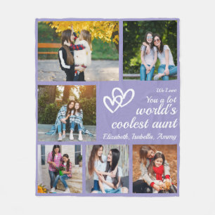 Cobertor De Velo Tia Violet Personalizada 6 Fotos da Família Person