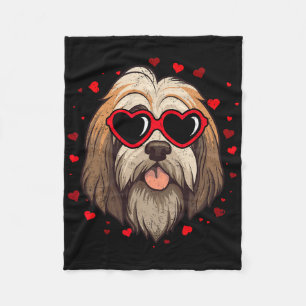 Cobertor De Velo Tibetan Terrier Dia dos Namorados Coração Amantes