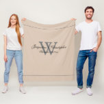 Cobertor De Velo Tic Rustic Blush Newlywing & Wedt Monograma<br><div class="desc">Rústico Blush Recém-casado e Monograma de Presente Monograma de Folha Chic. O casamento perfeito de manutenção, um presente novo ou chá de panela, um lembrete querido do dia especial do casal ou como um presente adorável para o lar, Clique personalize este modelo para personalizá-lo com seus nomes, seu primeiro monograma...</div>