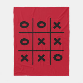 Cobertor De Velo Tic Tac Toe XO Game Holiday Red Fleece Blanket