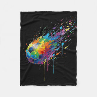 Cobertor De Velo Tie-dye Paint Splats Soccer Footbyll Player Fans E