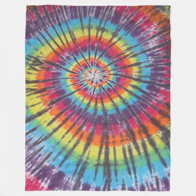 Cobertor De Velo Tie Dye Rainbow Swirl (Frente)