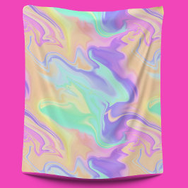 Cobertor De Velo Tie Dye Swirl Pastel Groovy