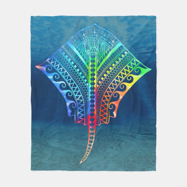 Cobertor De Velo Tie Dyed Tribal Stingray (Frente)