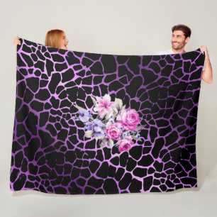 Cobertor De Velo Tigar Rosa Puro e Roxo do Luxo