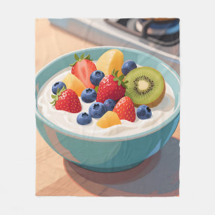 Cobertor De Velo Tigela de Iogurte com Frutas Frescas