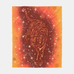 Cobertor De Velo Tiger Fleece Blanket Em Noite Estrelada