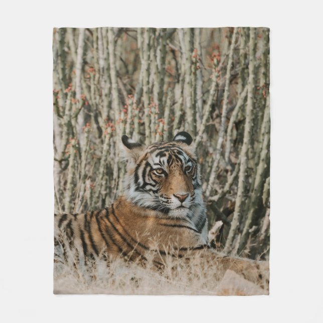 COBERTOR DE VELO TIGER IN THE WILD RESTING (Frente)