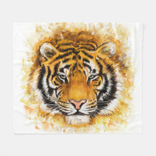 Cobertor De Velo Tigre Artístico Face Fleece Blanket