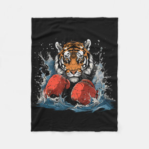 Cobertor De Velo Tigre Boxeador Com Luvas de Boxe Kickboxing Engraç