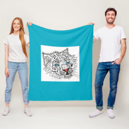 Cobertor De Velo Tigre de bebê de olhos azuis