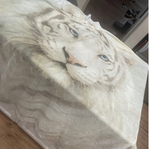 Cobertor De Velo Tigre-de-bengala Branco Majestoso Animal Personali