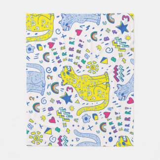 Cobertor De Velo Tigre infantil e padrão arco-íris