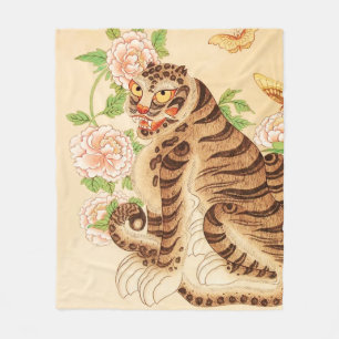 Cobertor De Velo Tigre Listrado Coreano Minhwa Vintage