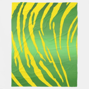 Cobertor De Velo Tigre Metálico - Gama Verde Amarelo