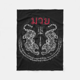 Cobertor De Velo Tigre Muay Thai Sak Yant Kickboxing Espiritual Tai