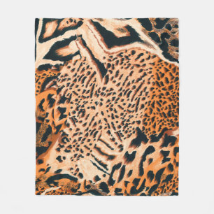 Cobertor De Velo Tigre sem costura, leopardo e onça-pintada. Texto 