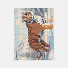 Cobertor De Velo Tigre Siberiano em Woods