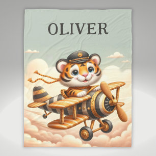 Cobertor De Velo Tigre voador branco e fino num avião