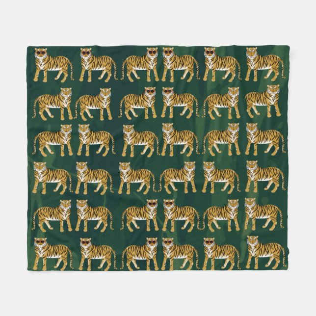 Cobertor De Velo Tigres Fleece Blanket (Frente (Horizontal))