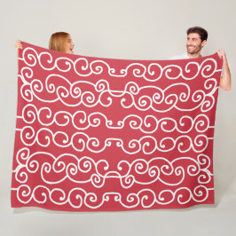 Cobertor De Velo Tijolo vermelho com rolos brancos