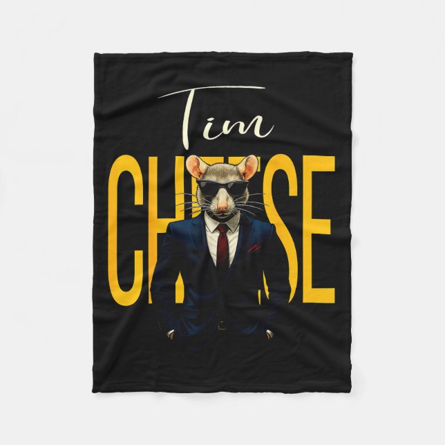 Cobertor De Velo Tim Cheese - Funny Secret Agent Mouse Brainrot Kid (Frente)