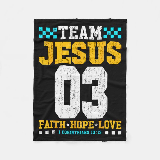 Cobertor De Velo Time Jesus 03 Fé Esperança Amor Versículo Bíblico  (Frente)
